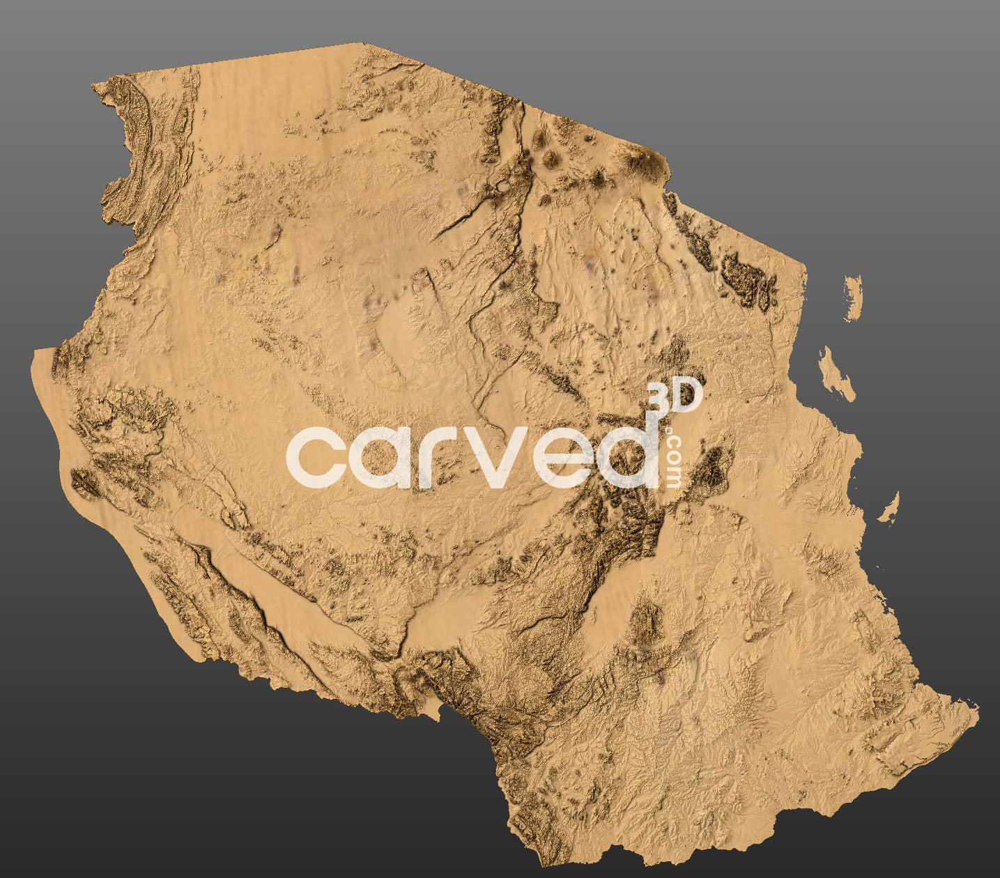 Tanzania | CNC 3D Map STL High Quality topographical HD model