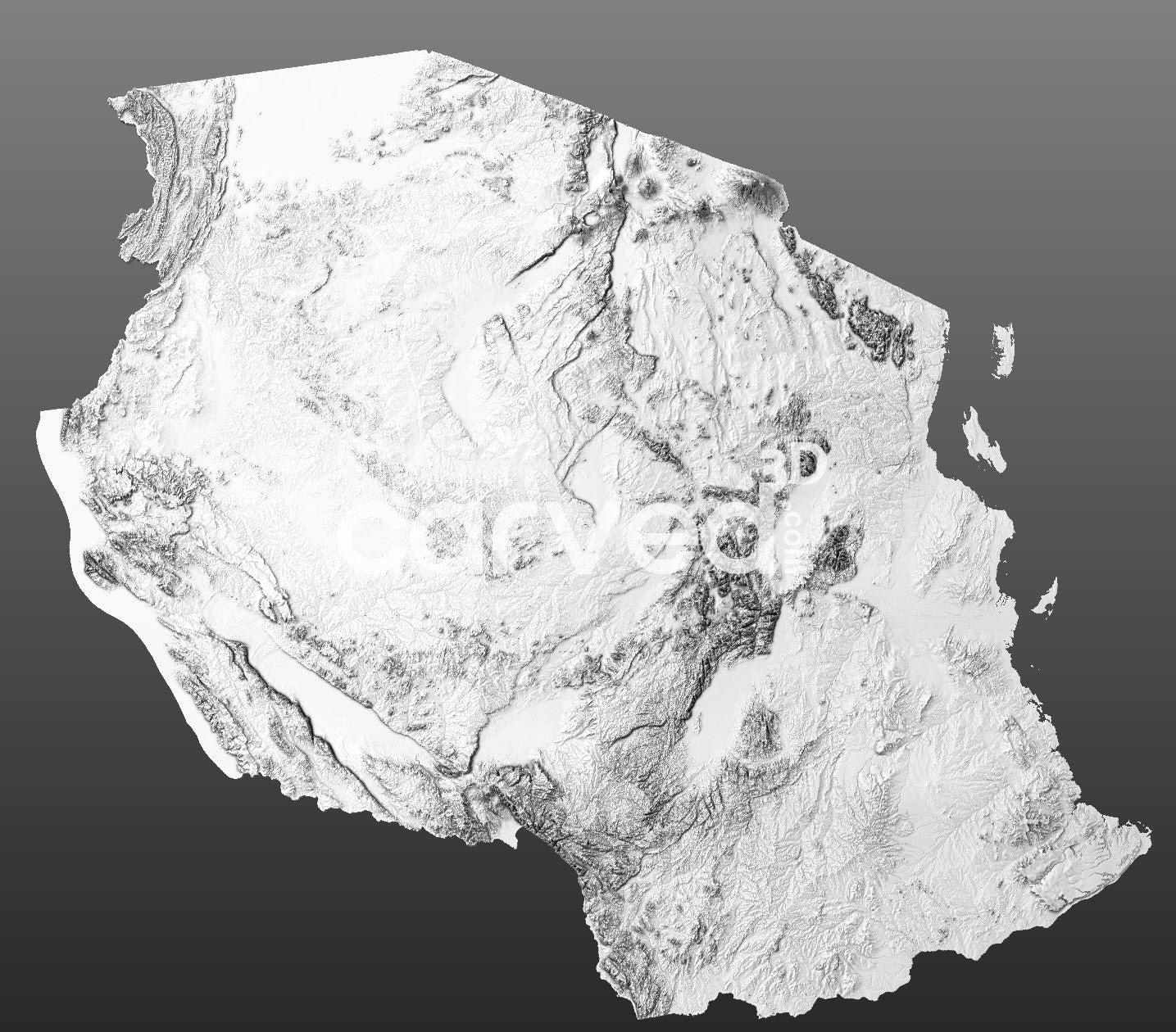 Tanzania | CNC 3D Map STL High Quality topographical HD model