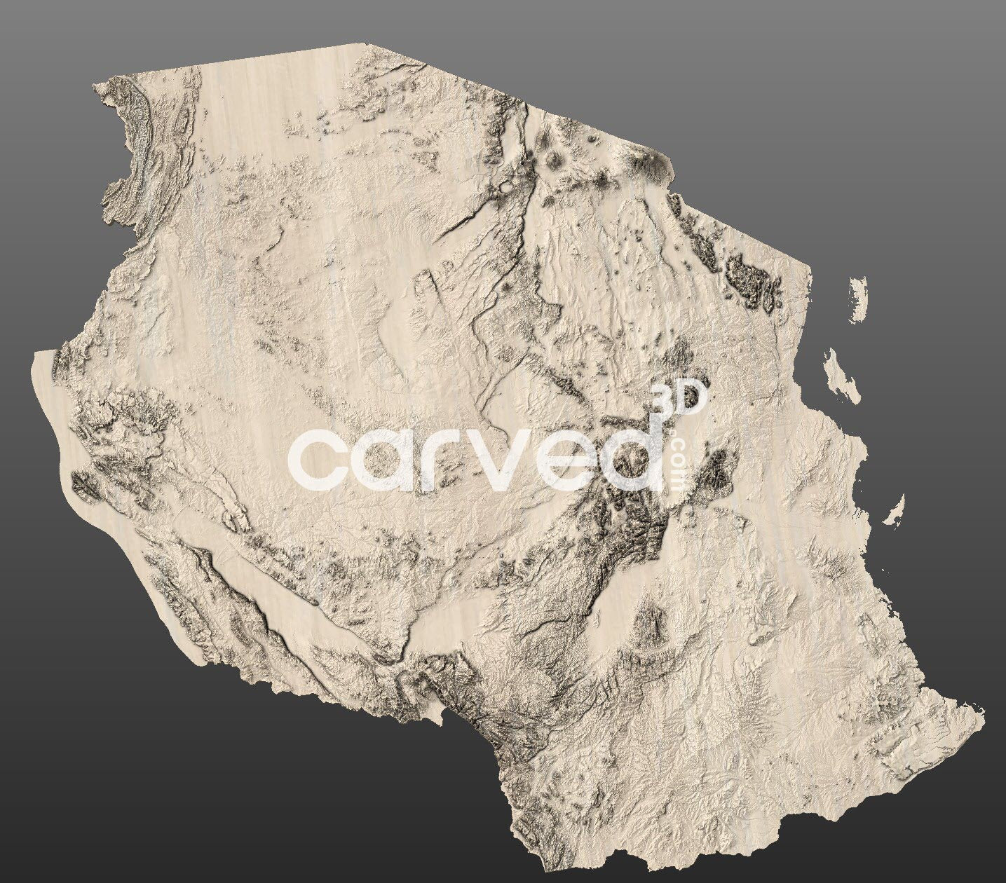 Tanzania | CNC 3D Map STL High Quality topographical HD model