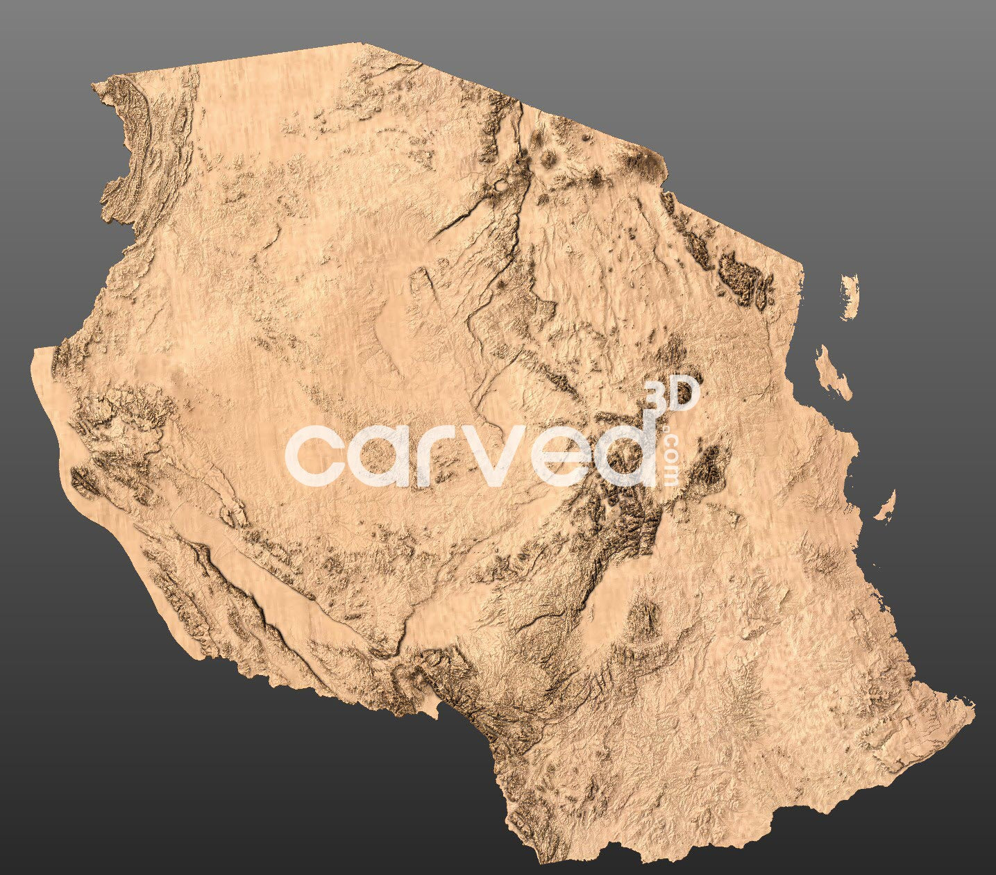 Tanzania | CNC 3D Map STL High Quality topographical HD model