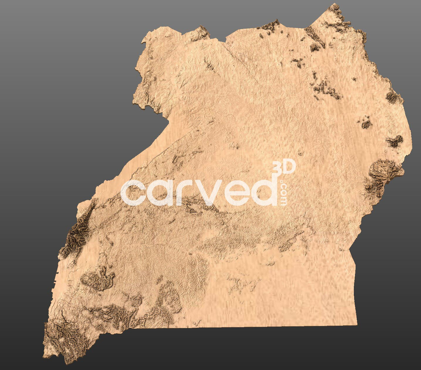 Uganda | CNC 3D Map STL High Quality topographical HD model