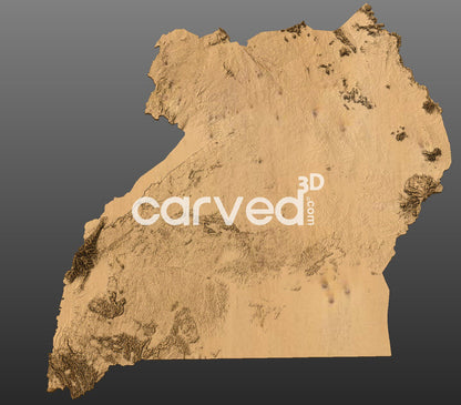 Uganda | CNC 3D Map STL High Quality topographical HD model