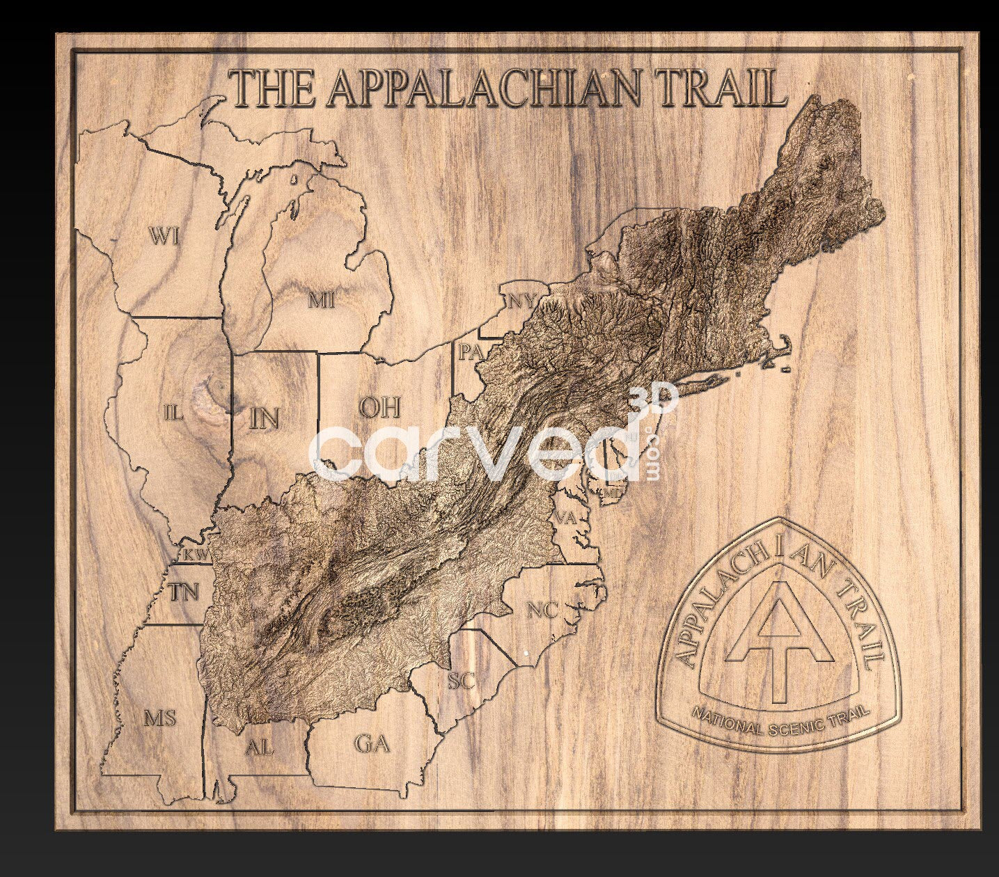 Appalachian Trail | CNC Topographical 3D model High Quality HD STL