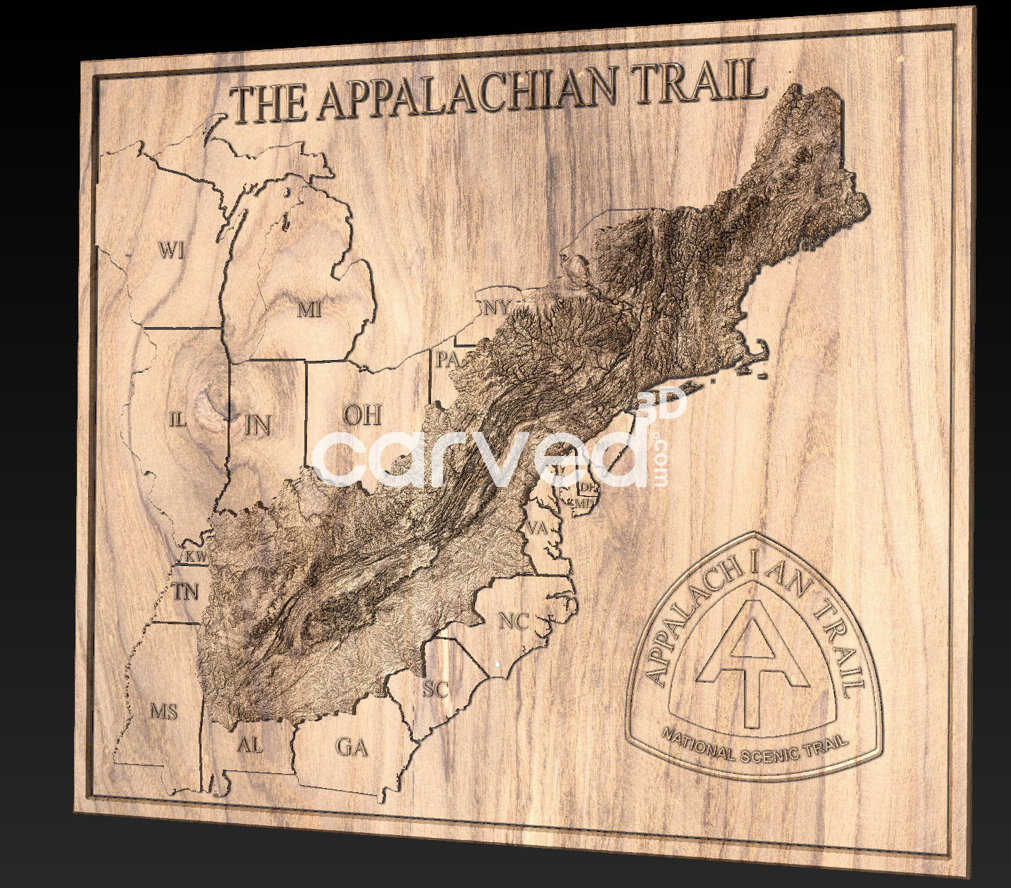 Appalachian Trail | CNC Topographical 3D model High Quality HD STL