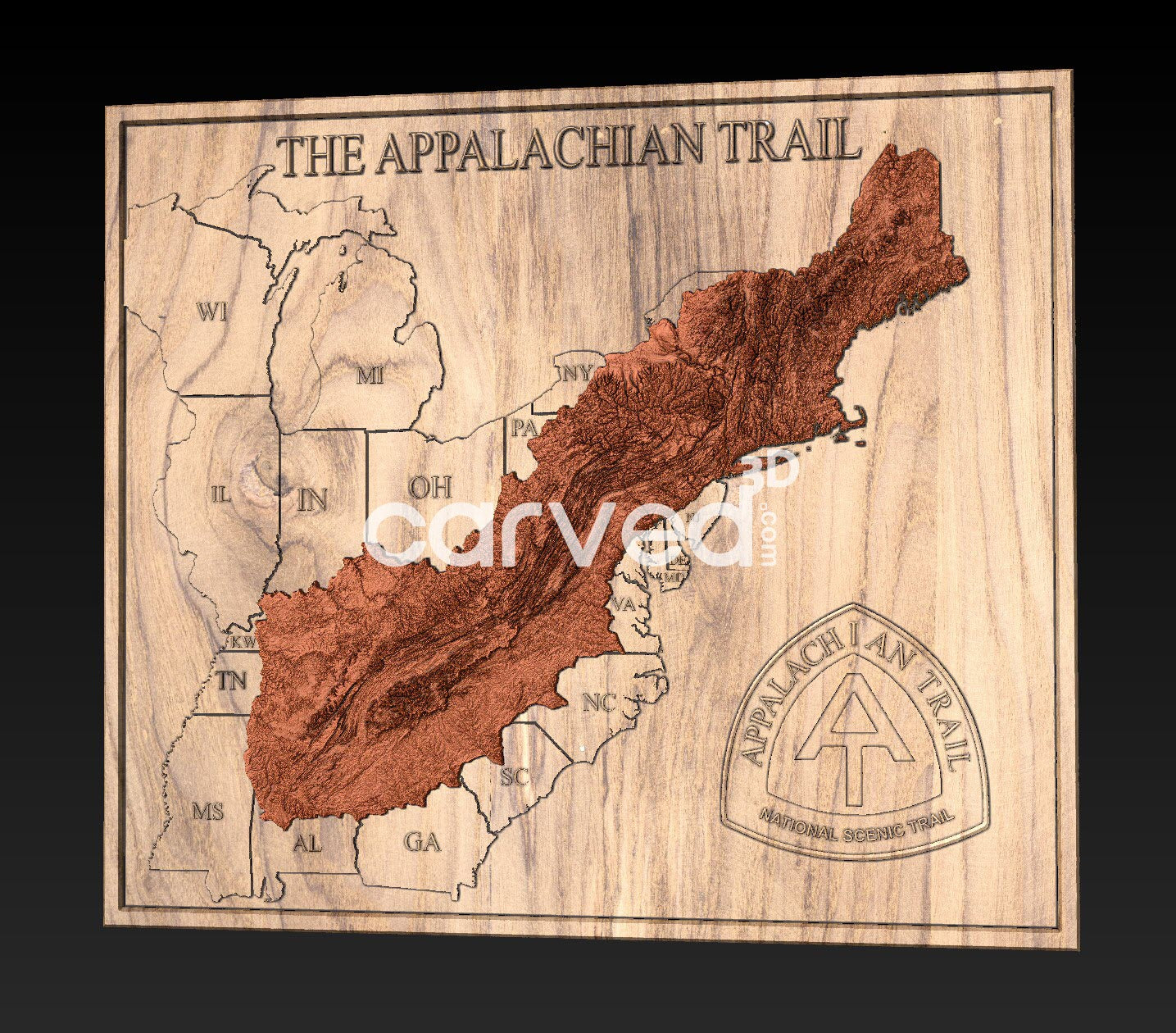 Appalachian Trail | CNC Topographical 3D model High Quality HD STL