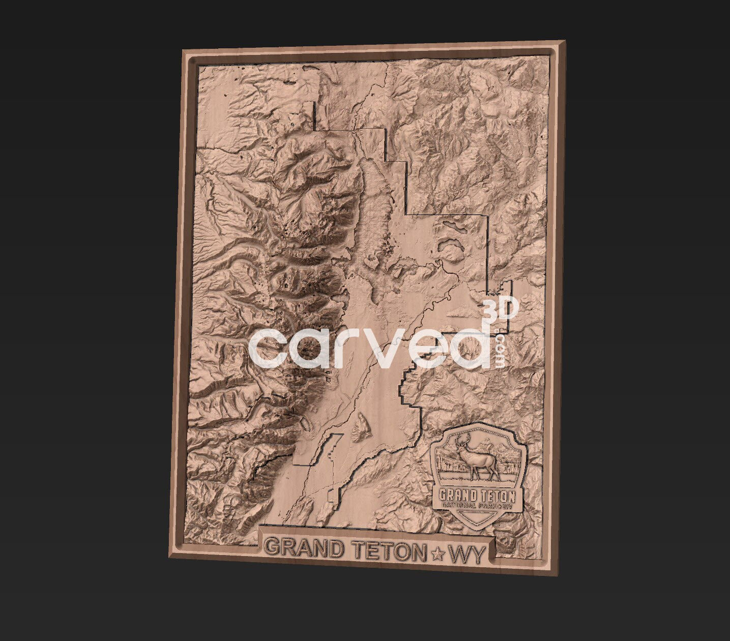 Grand Teton National Park topographical 3D STL High Quality HD model