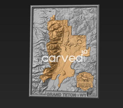 Grand Teton National Park topographical 3D STL High Quality HD model