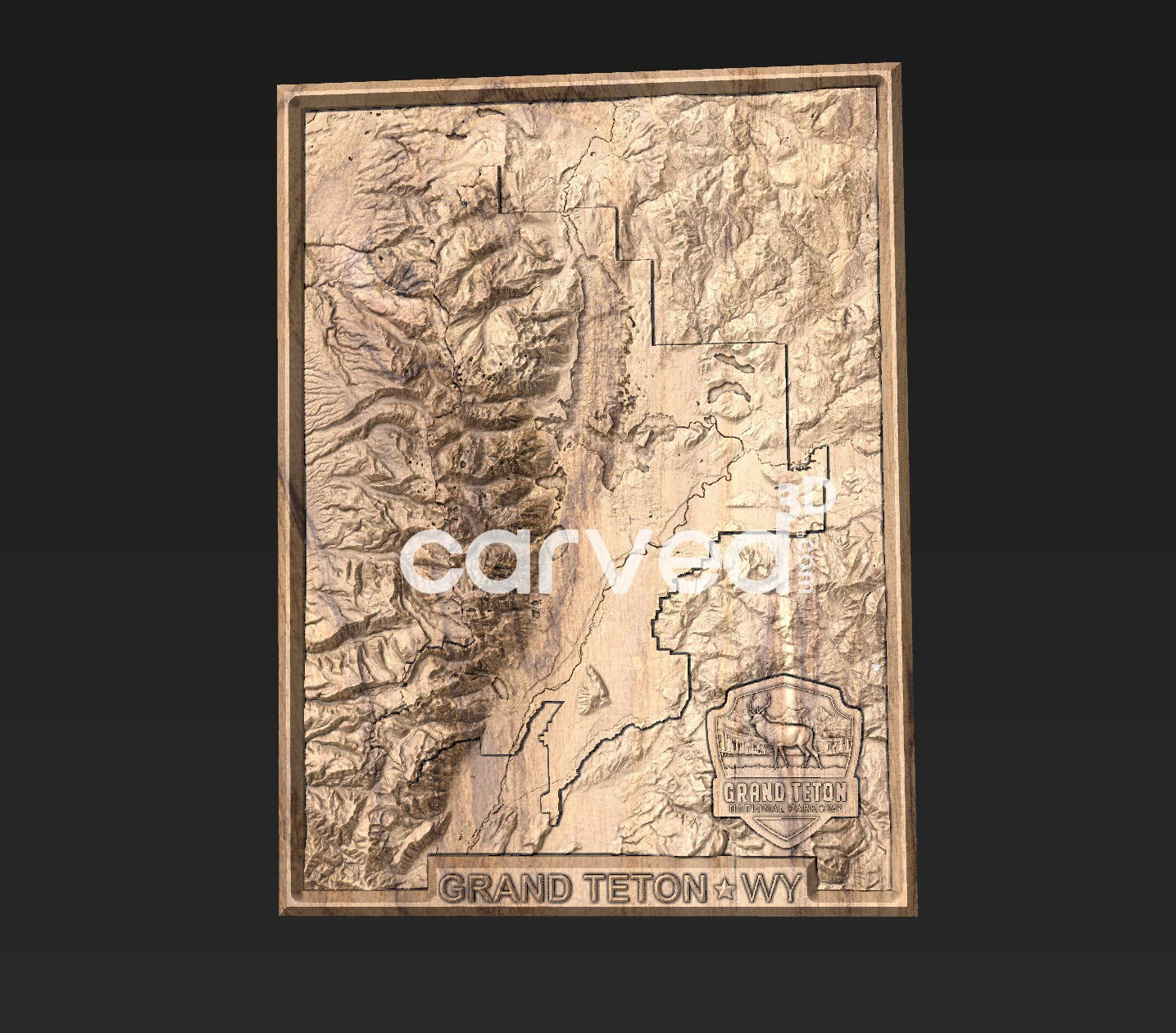 Grand Teton National Park topographical 3D STL High Quality HD model