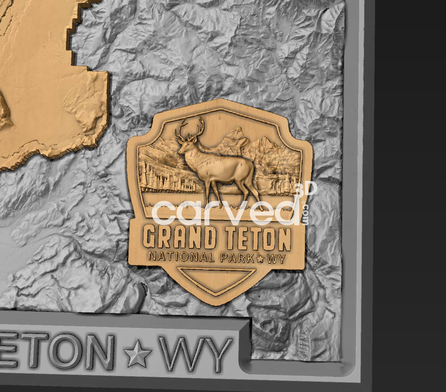 Grand Teton National Park topographical 3D STL High Quality HD model