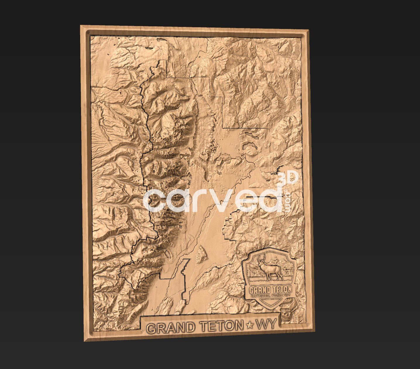 Grand Teton National Park topographical 3D STL High Quality HD model