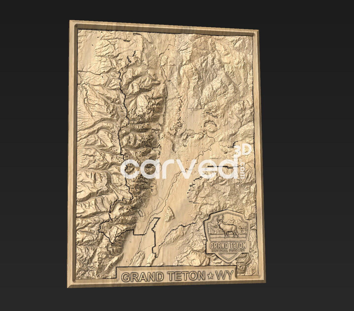 Grand Teton National Park topographical 3D STL High Quality HD model