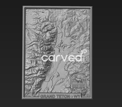 Grand Teton National Park topographical 3D STL High Quality HD model