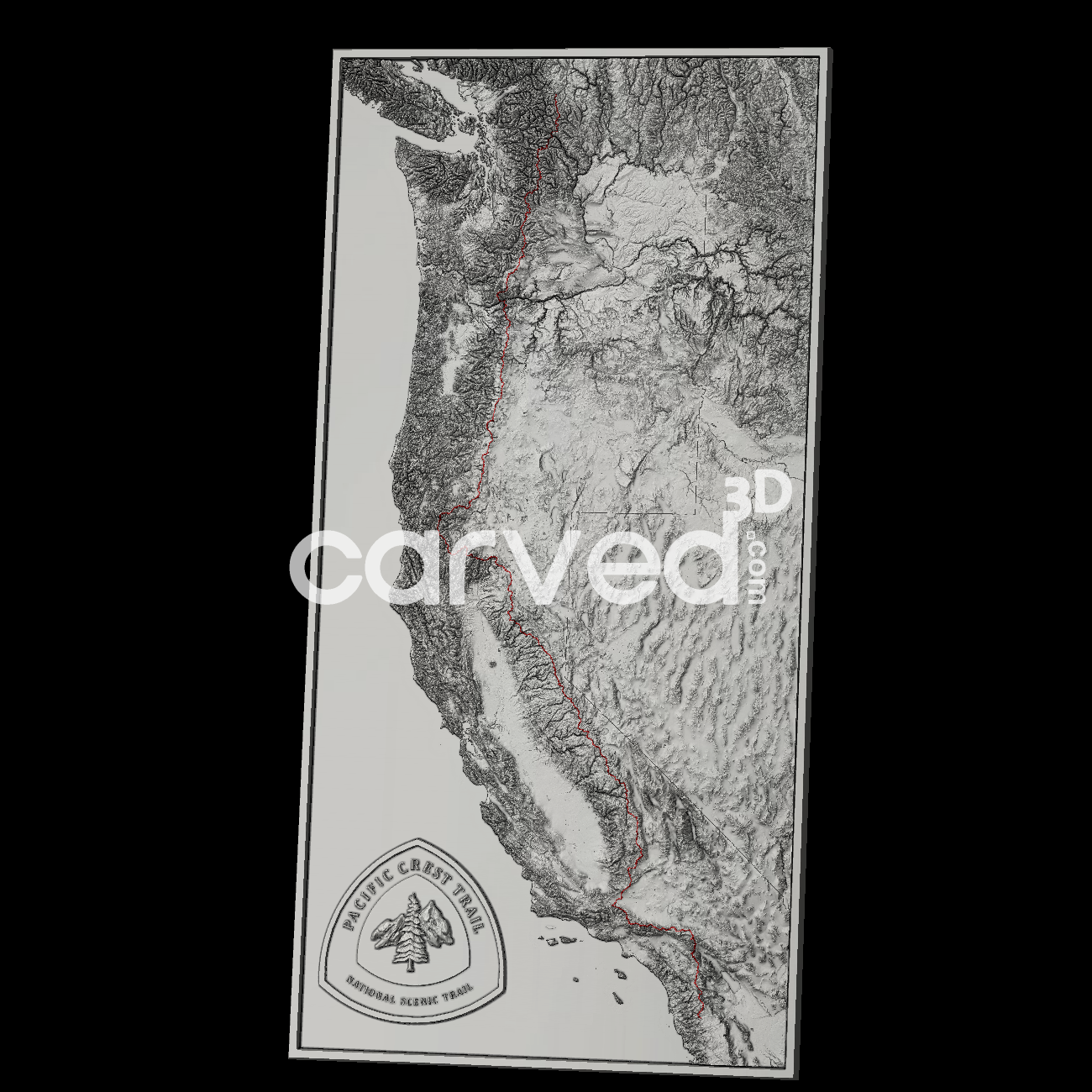 Pacific Crest Trail topographical 3D STL High Quality HD model