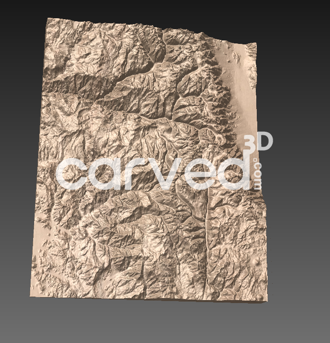 Sequoia and Kings Canyon National Parks topographical 3D STL High Quality HD model