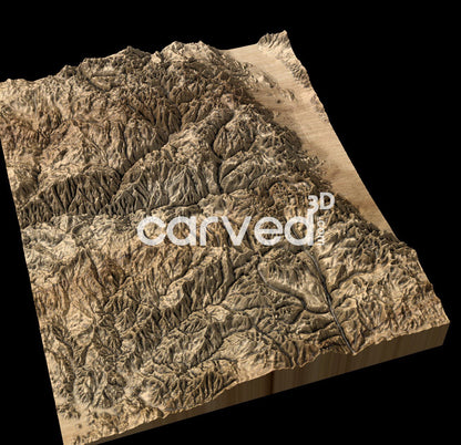 Sequoia and Kings Canyon National Parks topographical 3D STL High Quality HD model