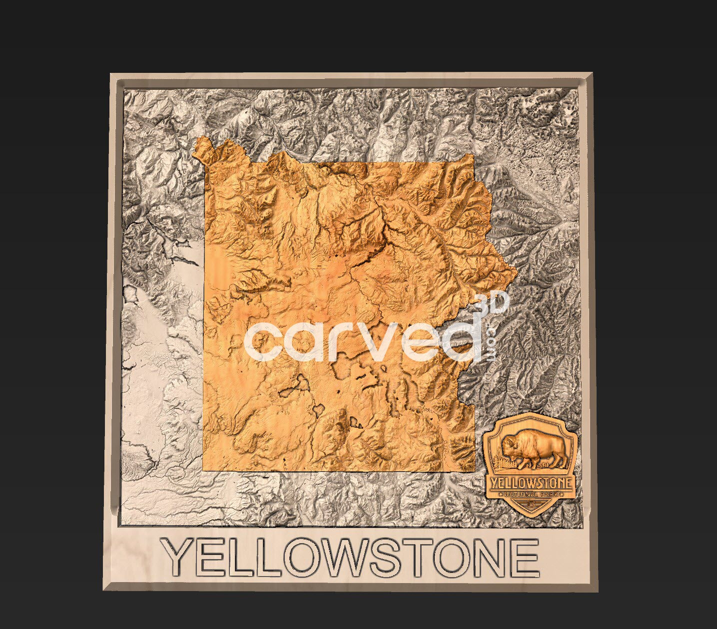 Yellowstone National Park | CNC 3D Map STL High Quality topographical HD model