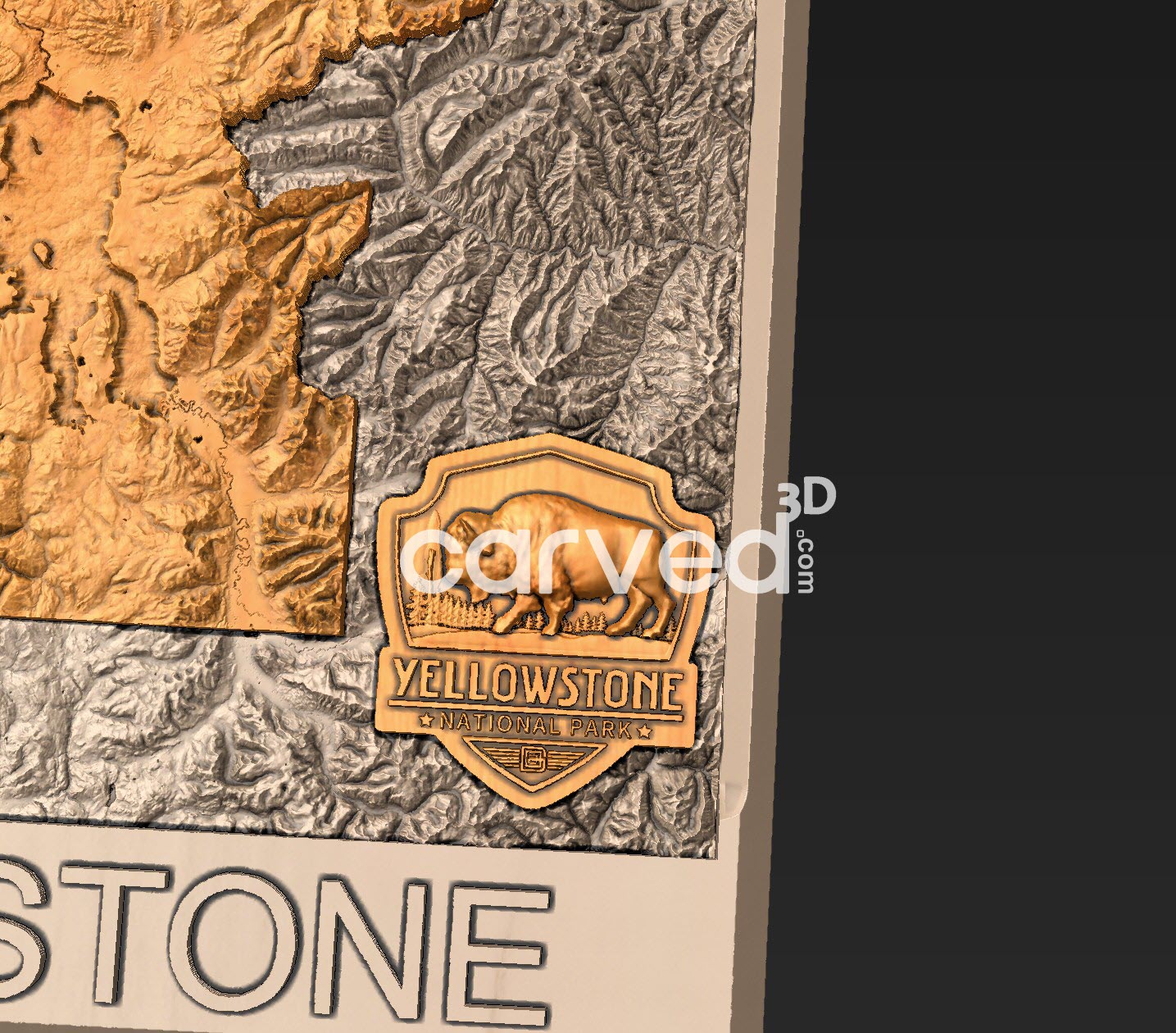 Yellowstone National Park | CNC 3D Map STL High Quality topographical HD model