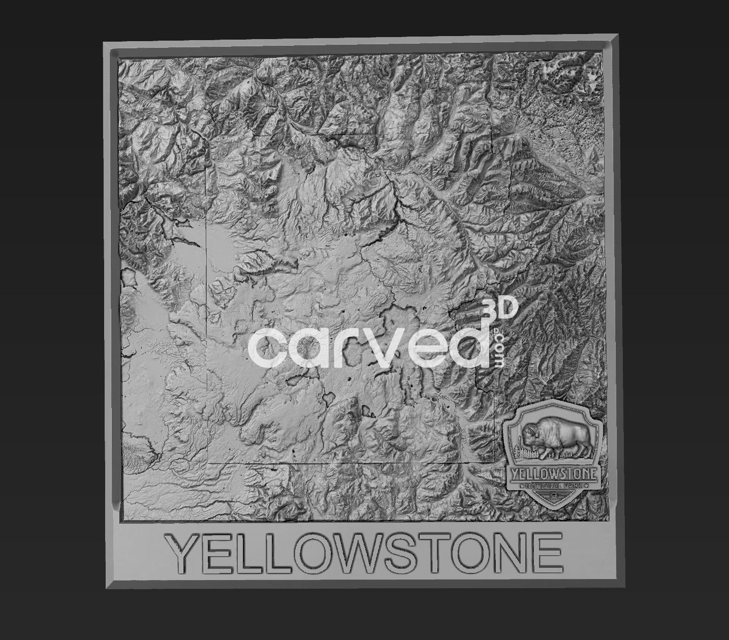 Yellowstone National Park | CNC 3D Map STL High Quality topographical HD model