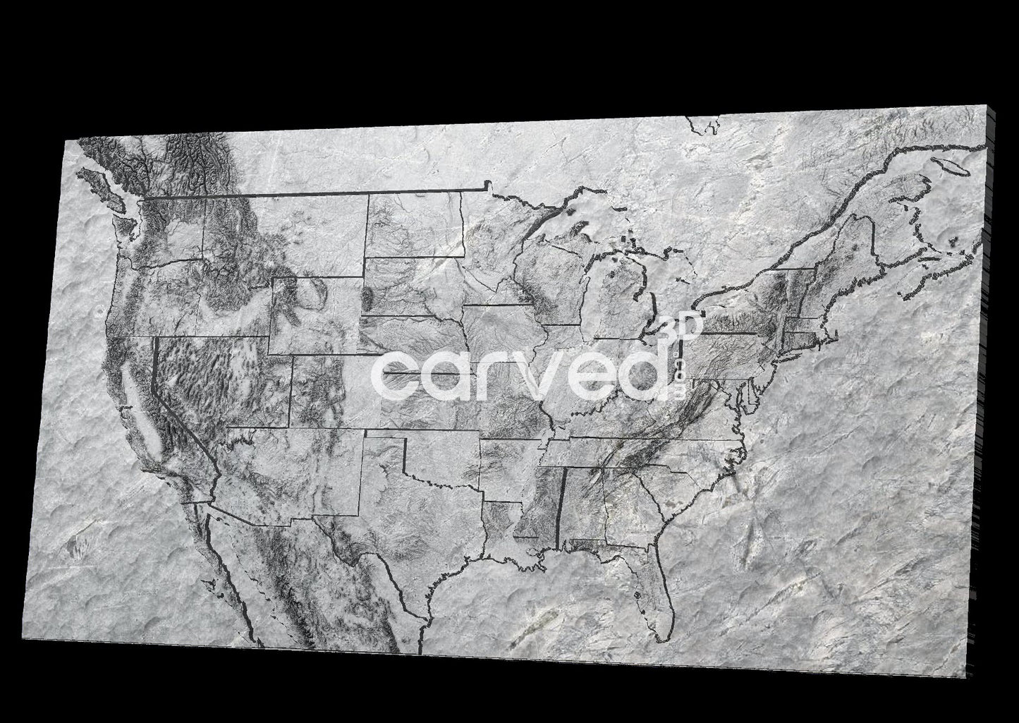 +USA | Staggered States | CNC Topographical 3D model High Quality HD STL