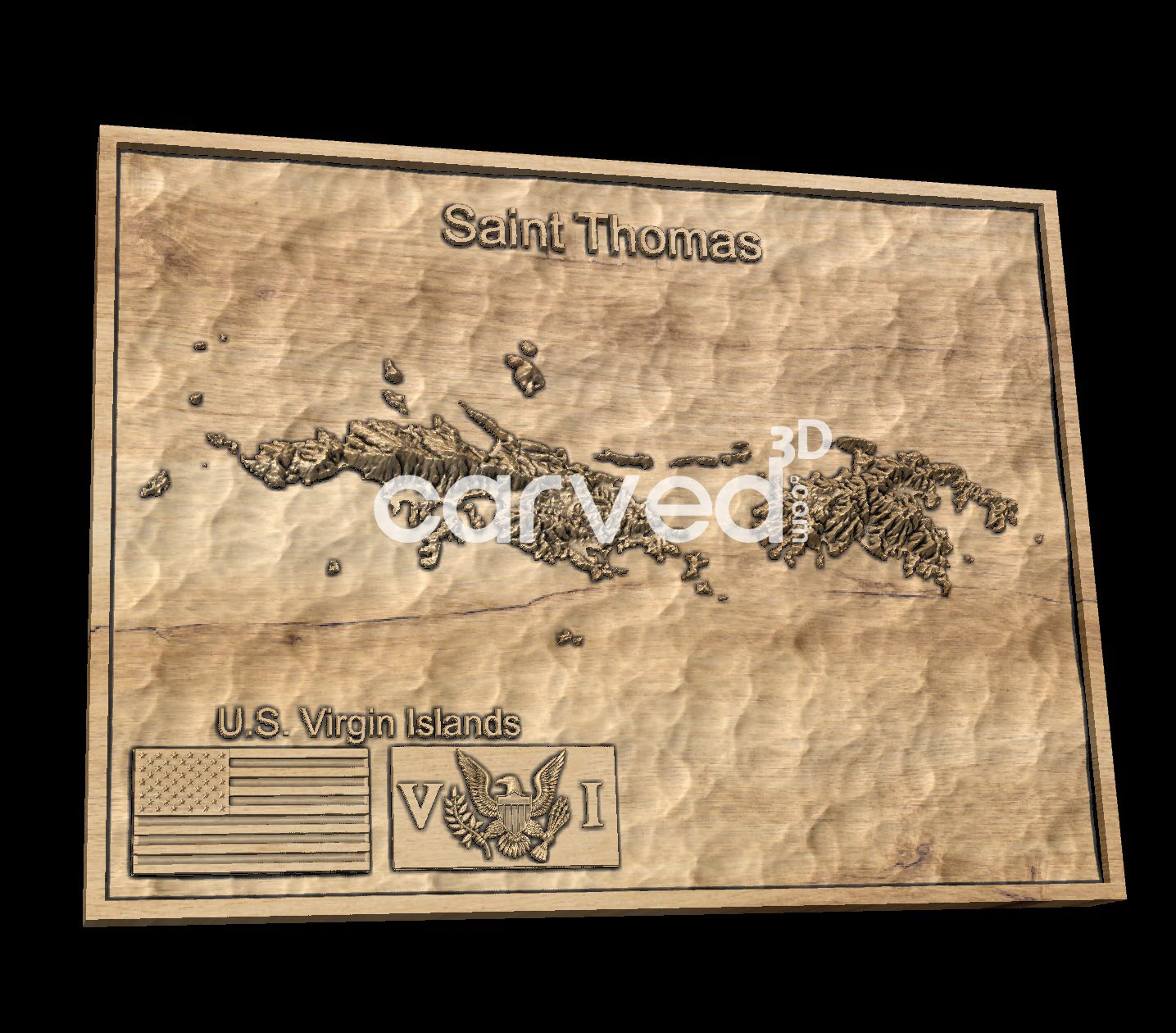 Saint Thomas US Virgin Islands topographical 3D STL High Quality HD model