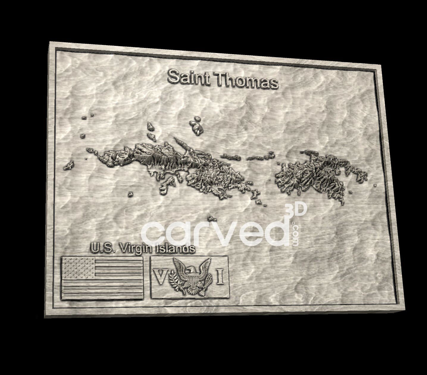 Saint Thomas US Virgin Islands topographical 3D STL High Quality HD model