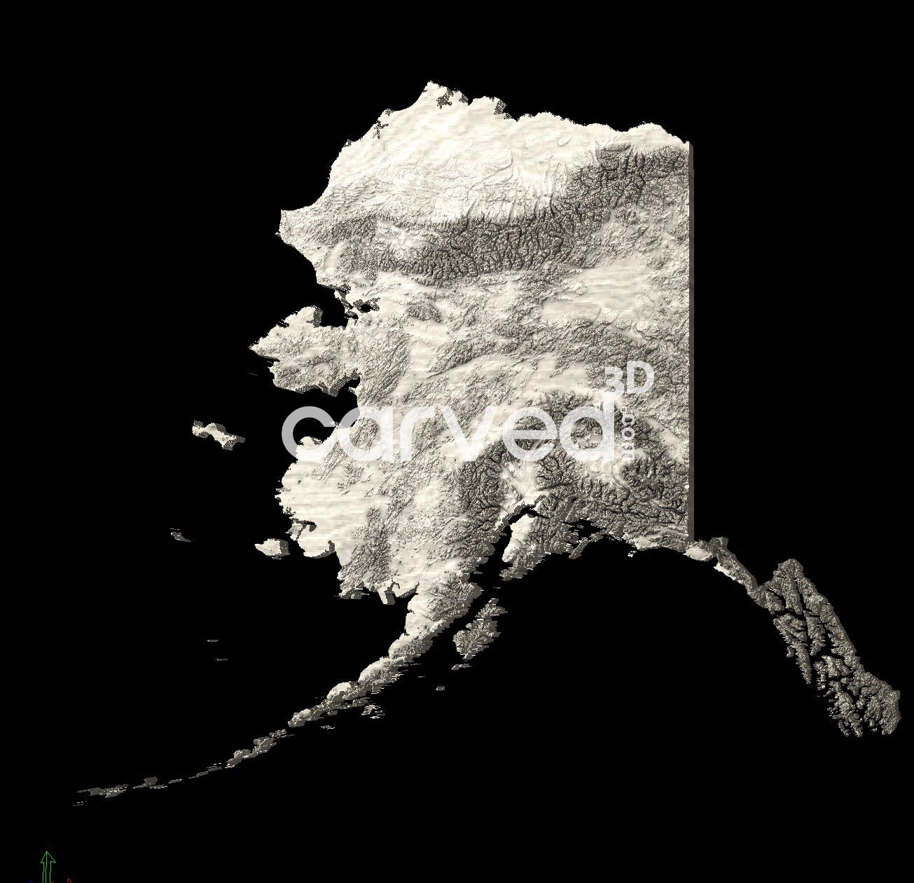 Alaska, USA | CNC Topographical 3D model High Quality HD STL