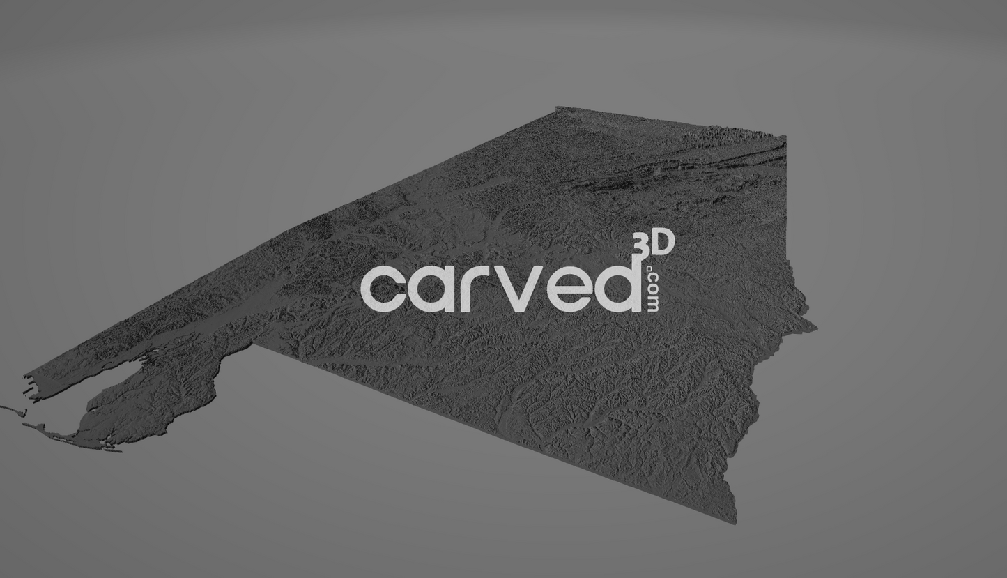 Alabama, USA | CNC 3D Terrain Model, High Quality HD STL