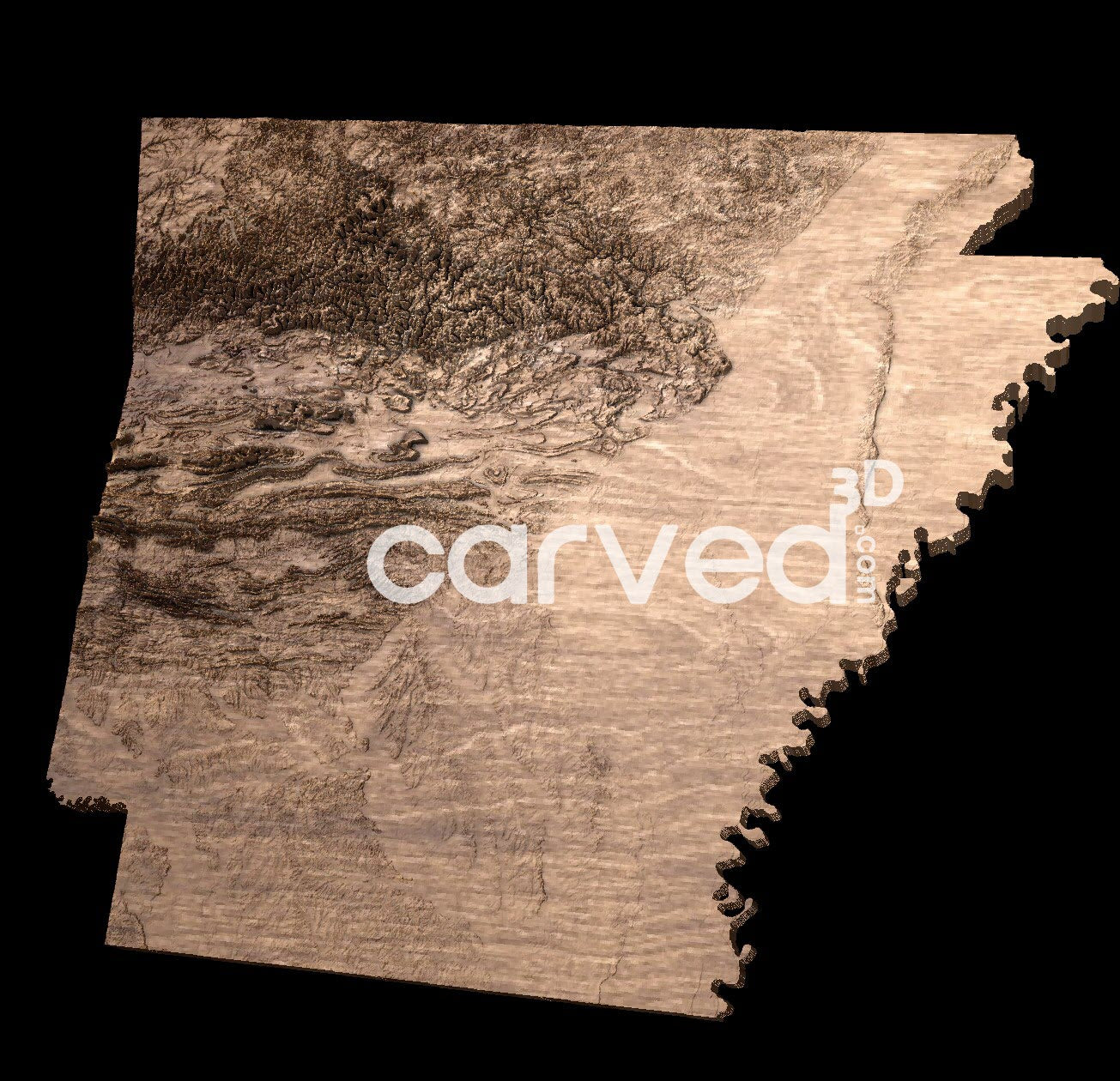 Arkansas, USA | CNC Topographical 3D model High Quality HD STL