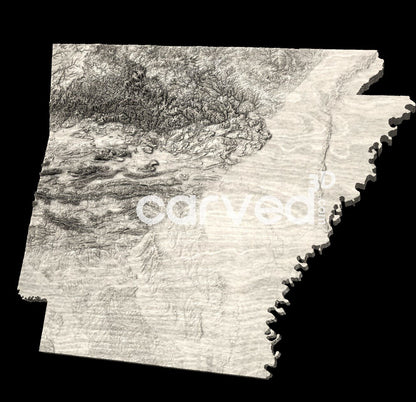 Arkansas, USA | CNC Topographical 3D model High Quality HD STL