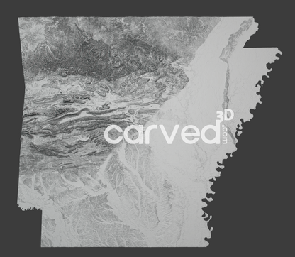 Arkansas, USA | CNC Topographical 3D model High Quality HD STL