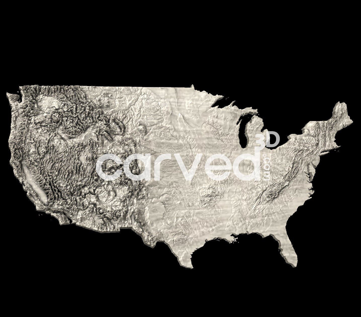 +USA, America CONUS | CNC Topographical 3D model High Quality HD STL