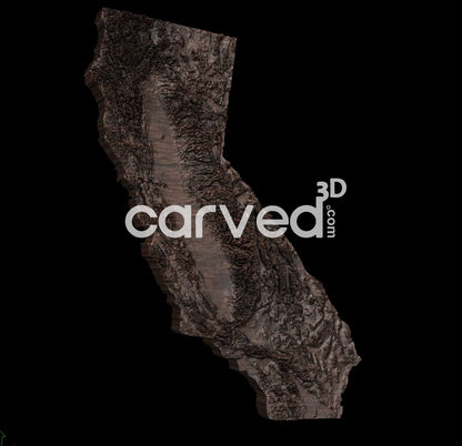 California | CNC Topographical 3D model High Quality HD STL