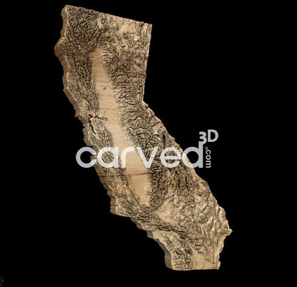 California | CNC Topographical 3D model High Quality HD STL