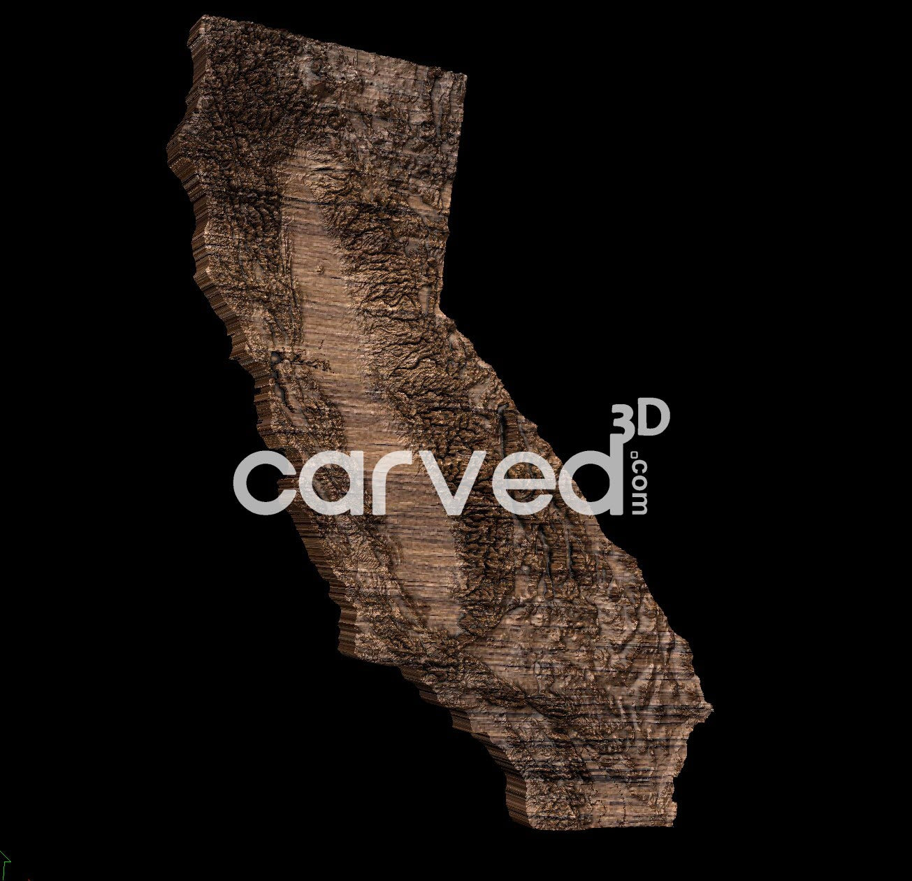 California | CNC Topographical 3D model High Quality HD STL