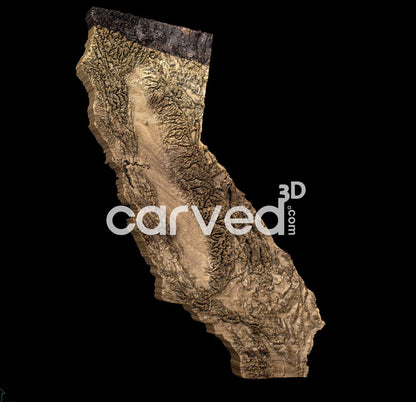 California | CNC Topographical 3D model High Quality HD STL