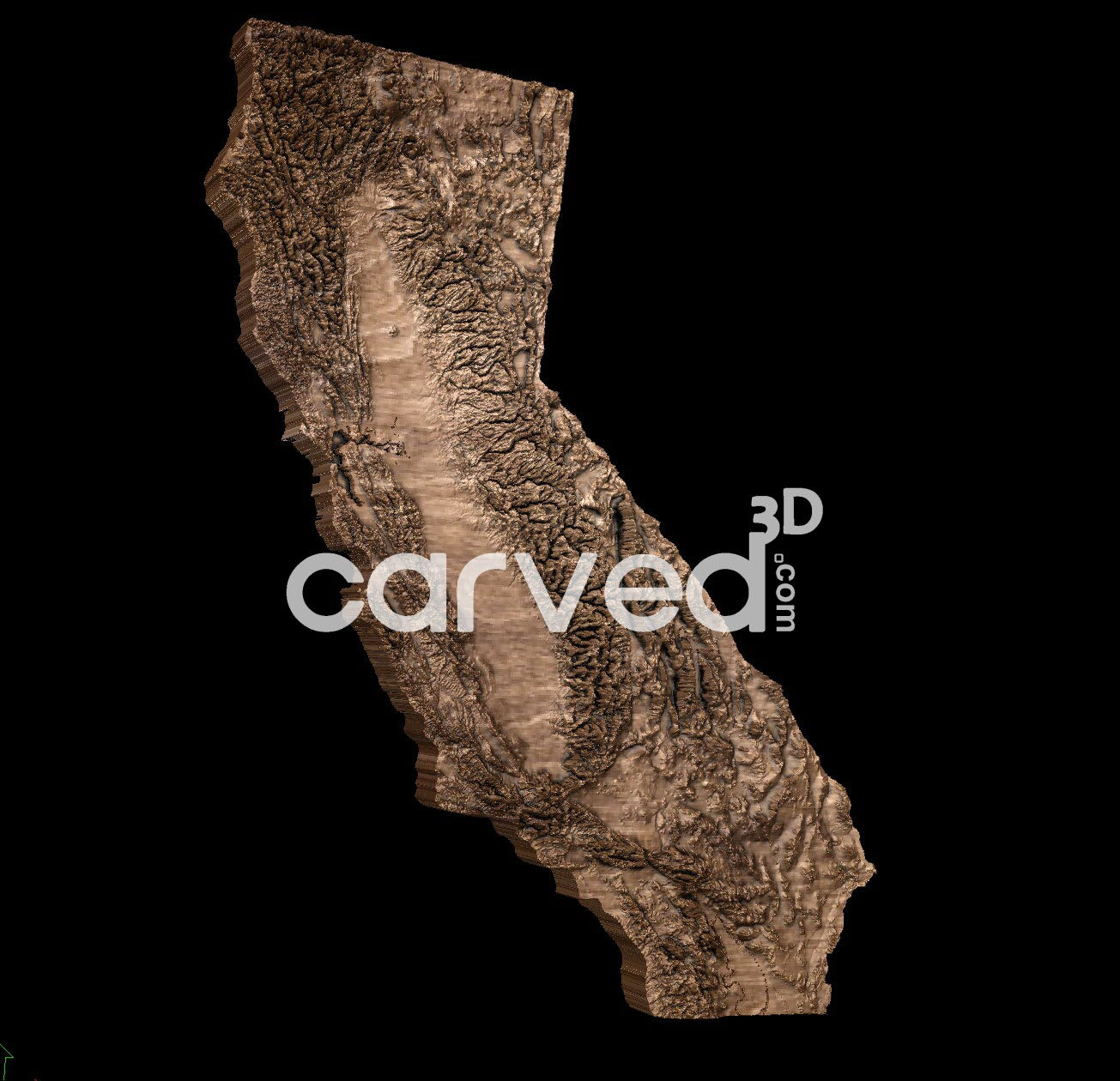 California | CNC Topographical 3D model High Quality HD STL