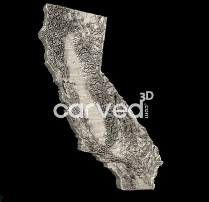 California | CNC Topographical 3D model High Quality HD STL