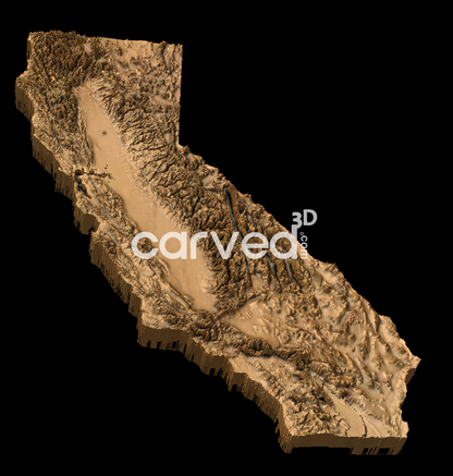 California | CNC Topographical 3D model High Quality HD STL