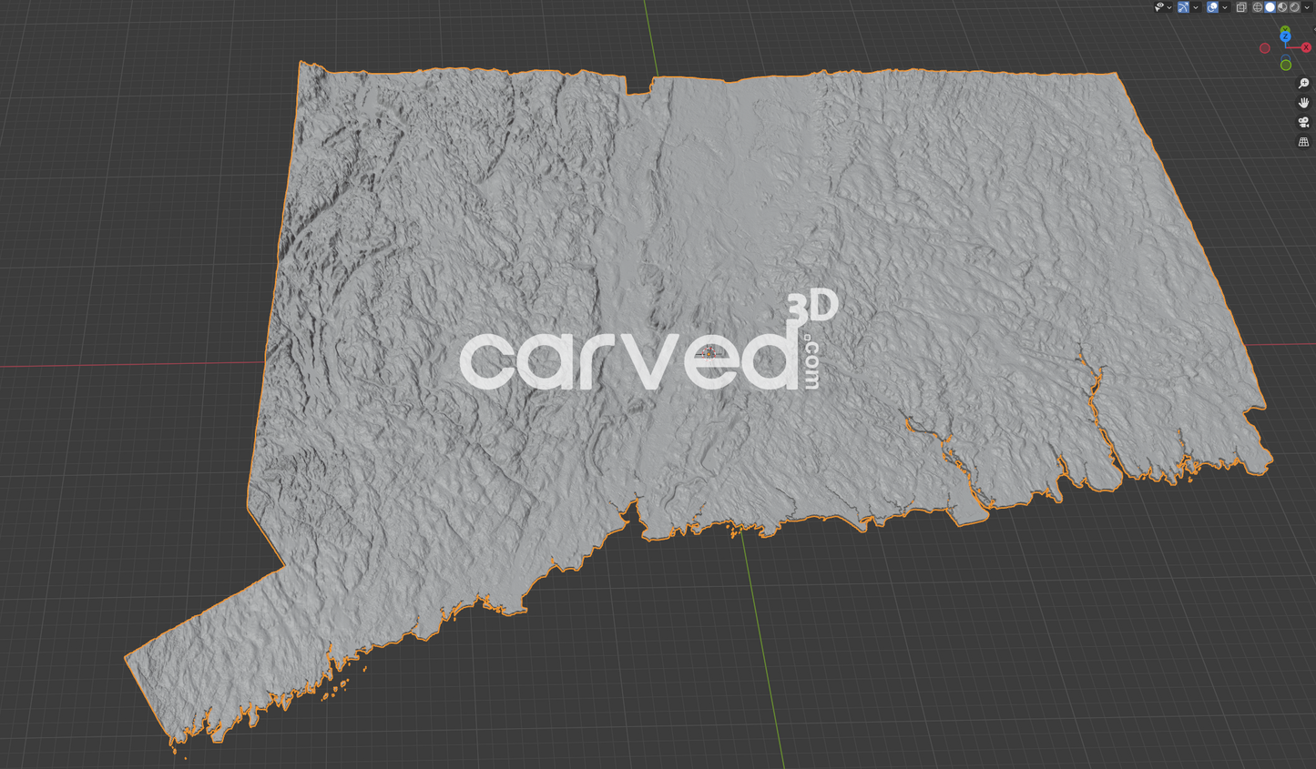 Connecticut | CNC Topographical 3D model High Quality HD STL