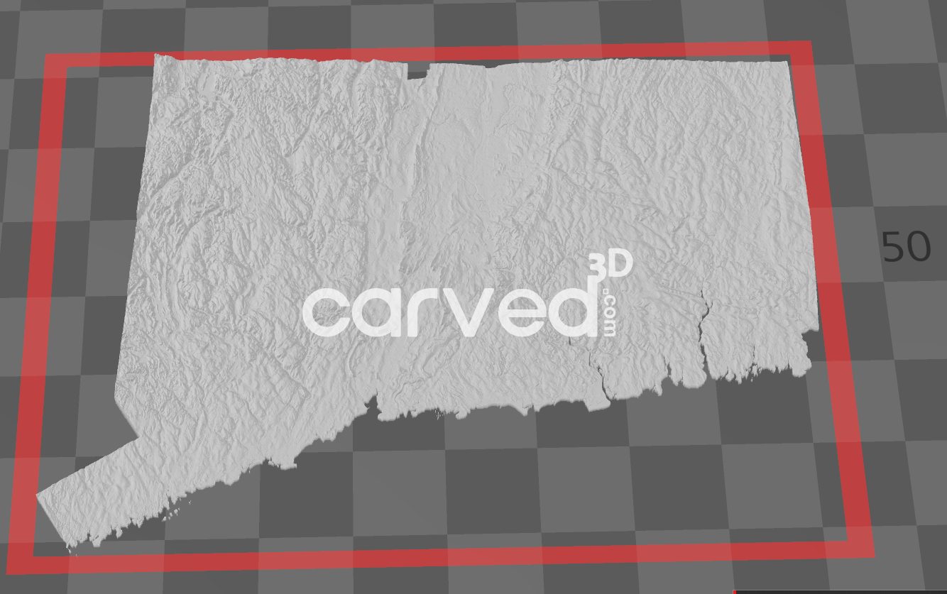 Connecticut | CNC Topographical 3D model High Quality HD STL