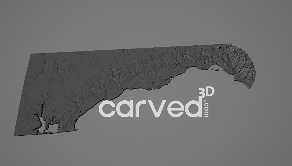 Delaware | CNC Topographical 3D model High Quality HD STL