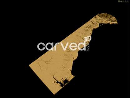 Delaware | CNC Topographical 3D model High Quality HD STL