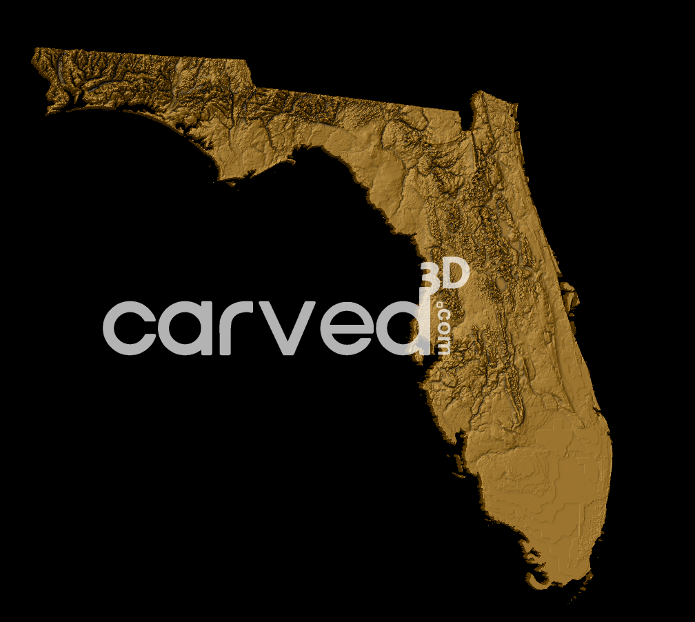 Florida USA topographical 3D STL High Quality HD model