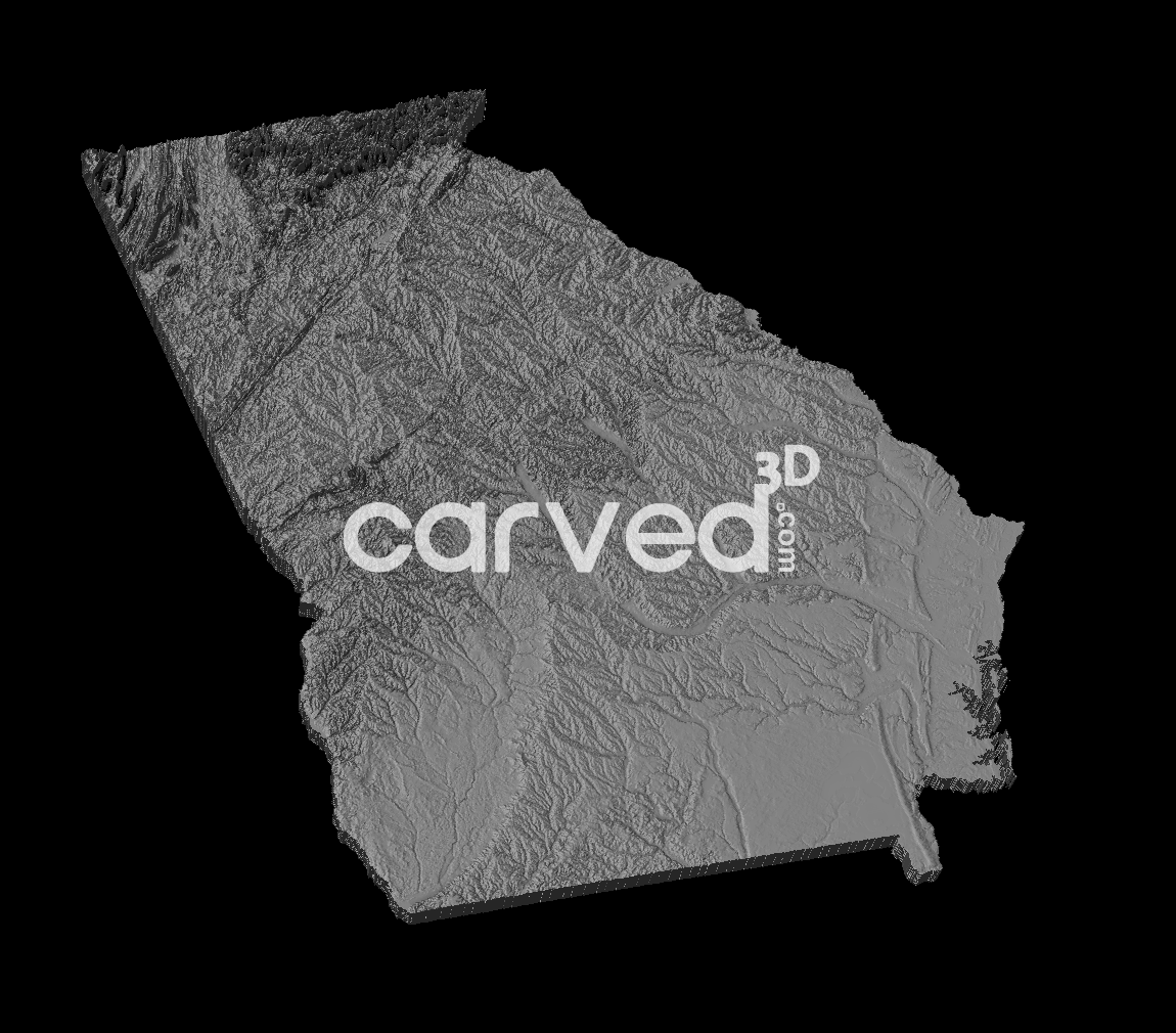 Georgia USA topographical 3D STL High Quality HD model