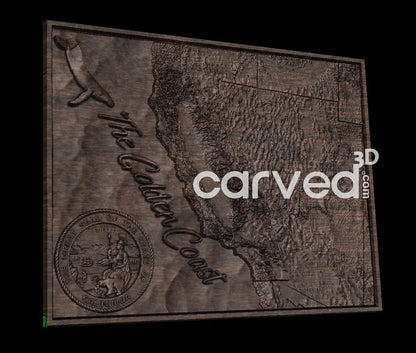 The Golden Coast | CNC 3D Map STL High Quality topographical HD model