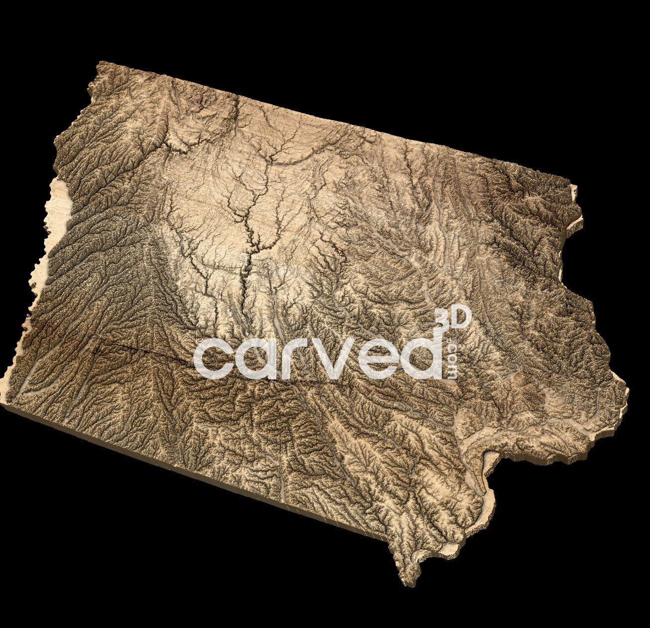 Iowa USA topographical 3D STL High Quality HD model