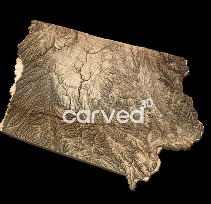 Iowa USA topographical 3D STL High Quality HD model