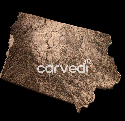 Iowa USA topographical 3D STL High Quality HD model