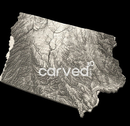 Iowa USA topographical 3D STL High Quality HD model