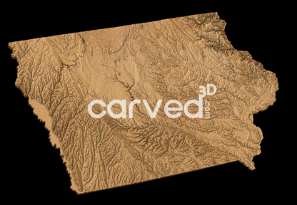 Iowa USA topographical 3D STL High Quality HD model